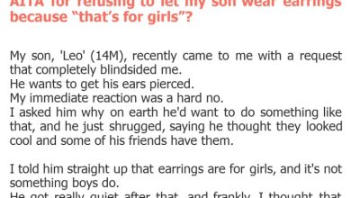 Photo of AITA for refusing to let my son wear earrings because “that’s for girls”?