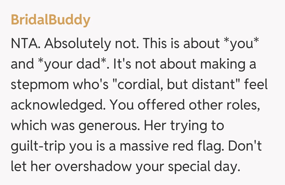 Comentariu de la BridalBuddy