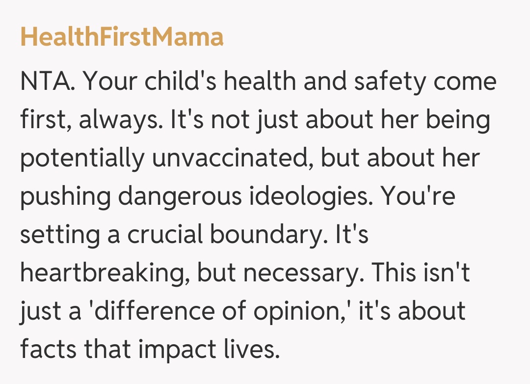 Comentariu de la HealthFirstMama