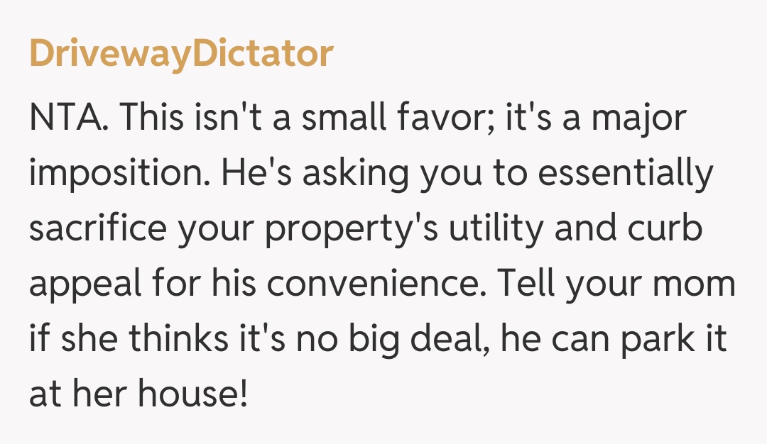 Comentariu de la DrivewayDictator