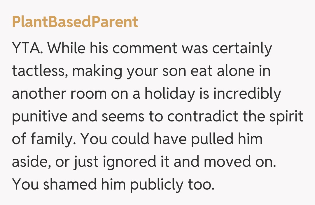 Comentariu de la PlantBasedParent