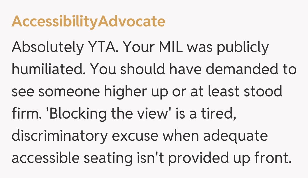 Comentariu de la AccessibilityAdvocate