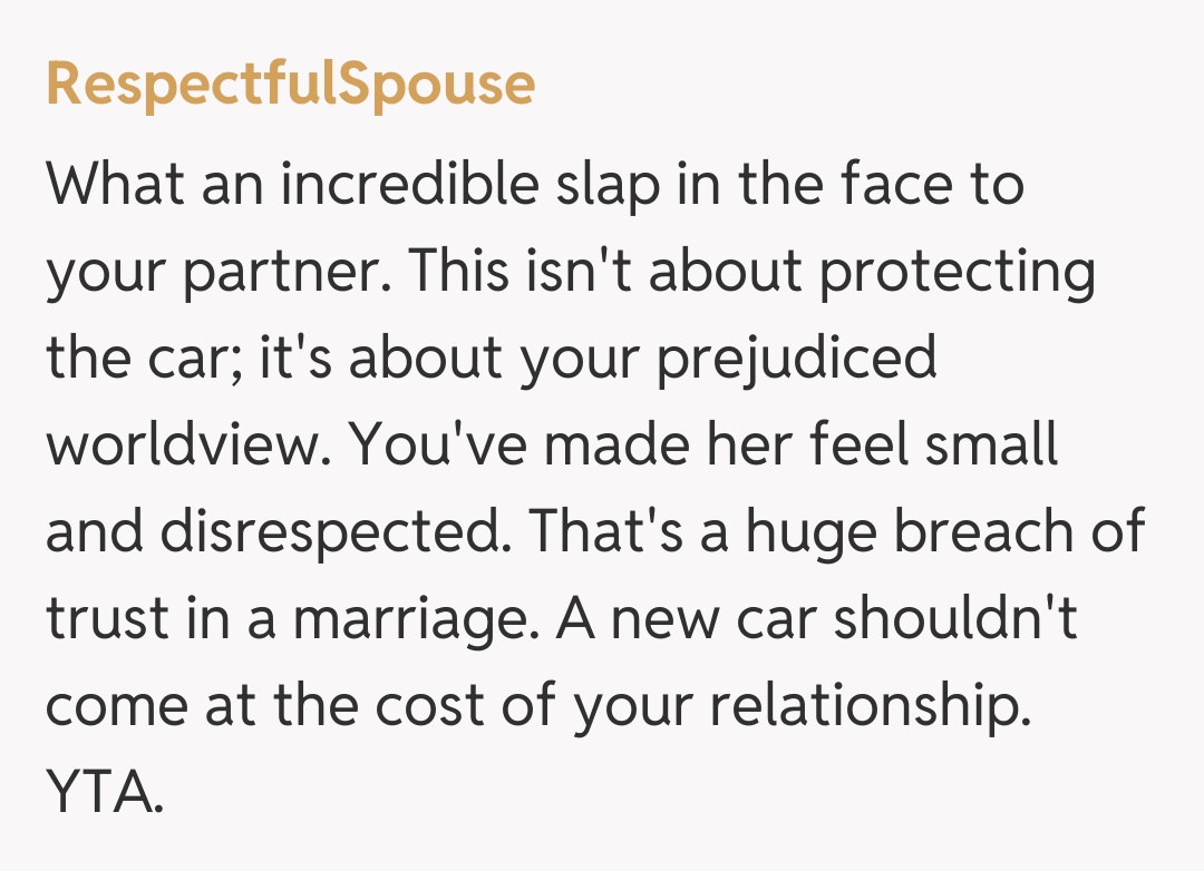Comentariu de la RespectfulSpouse