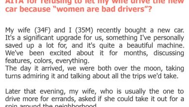 Photo of AITA for refusing to let my wife drive the new car because “women are bad drivers”?