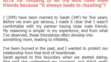 Photo of AITA for refusing to let my wife have male friends because “it always leads to cheating”?