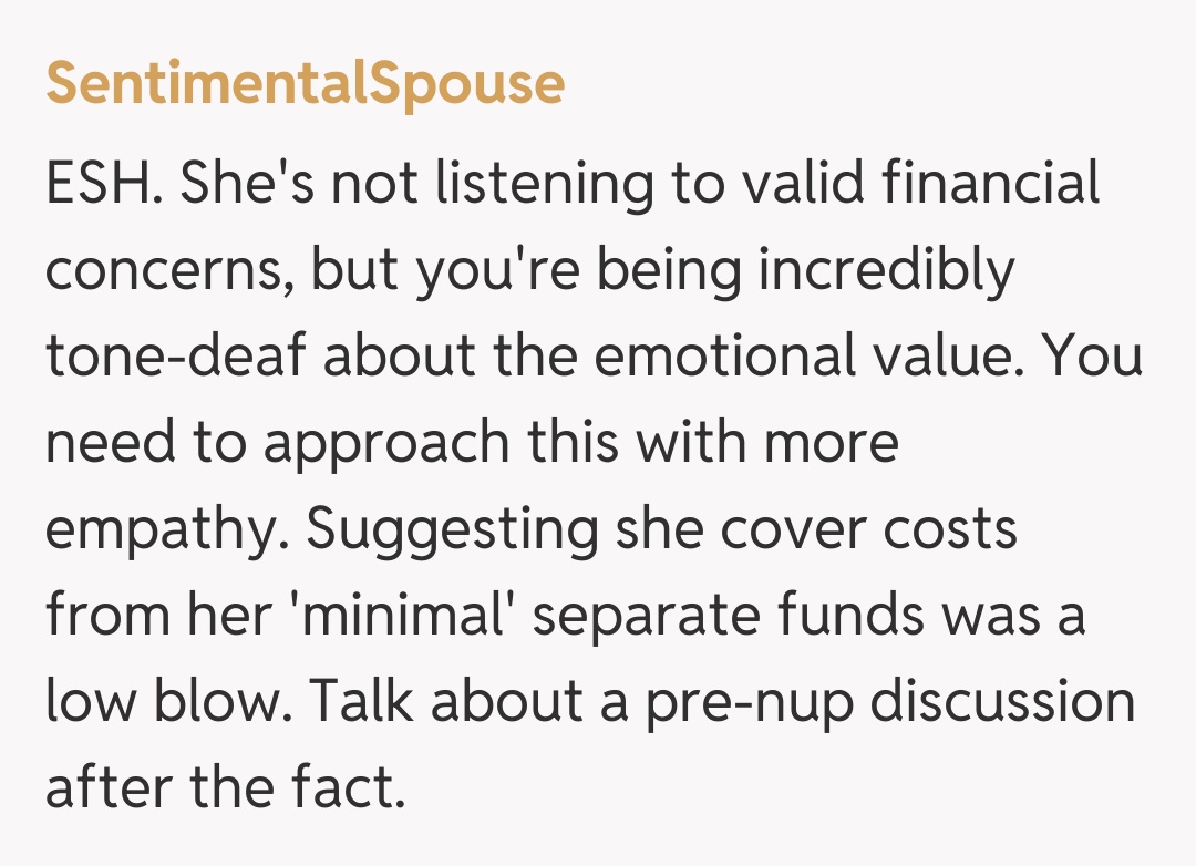 Comentariu de la SentimentalSpouse