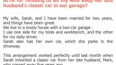 Photo of AITA for refusing to let my wife keep her late husband’s classic car in our garage?