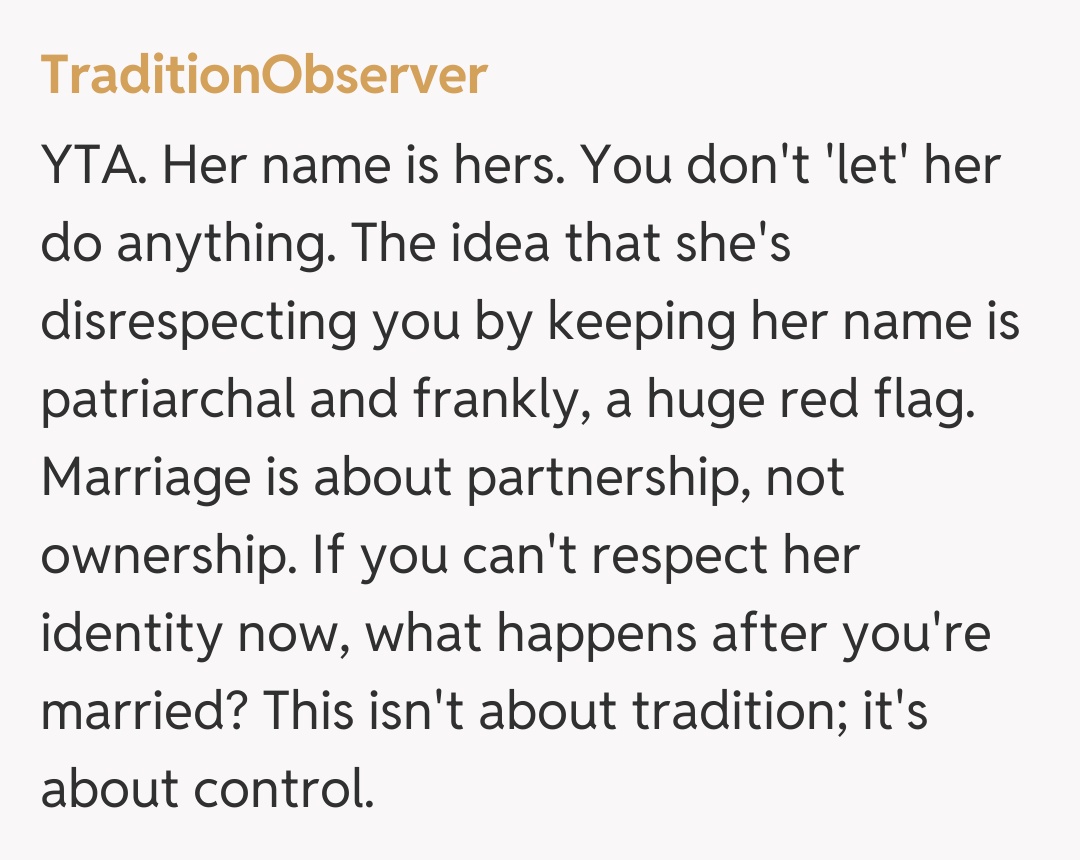 Comentariu de la TraditionObserver