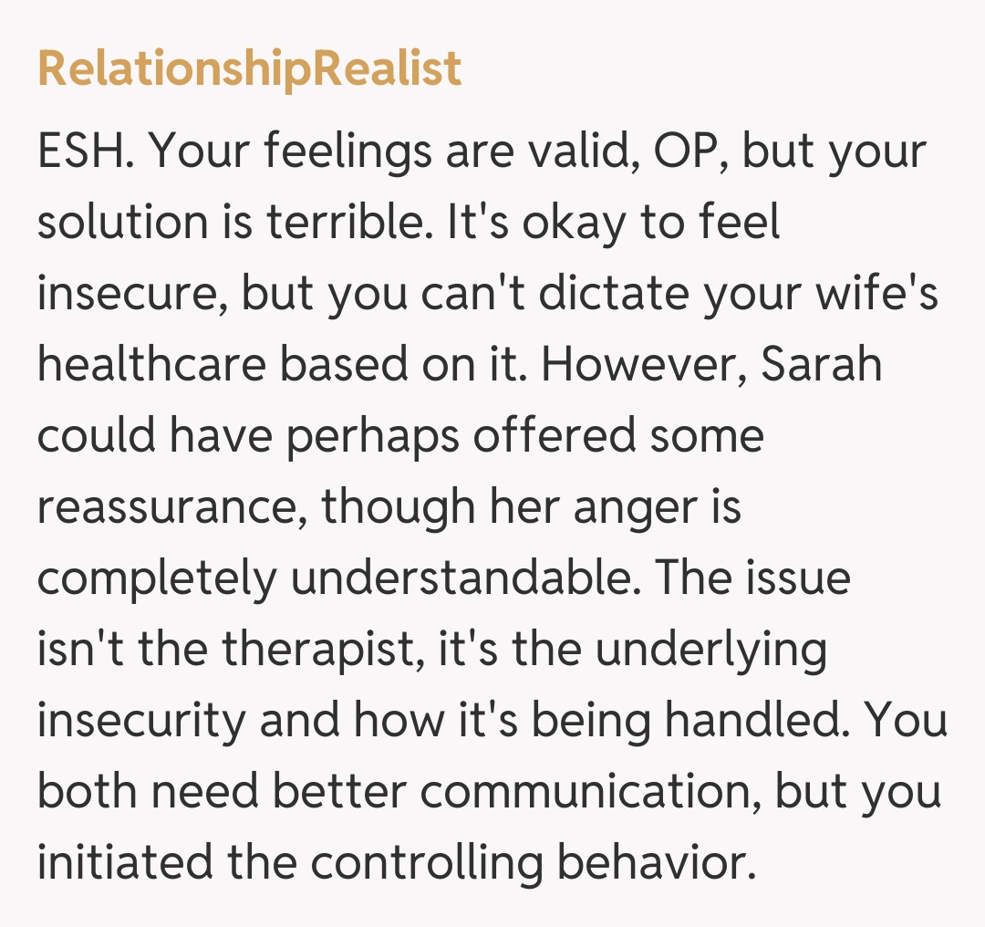 Comentariu de la RelationshipRealist