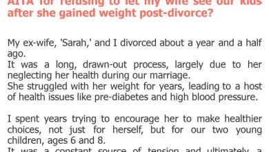 Photo of AITA for refusing to let my wife see our kids after she gained weight post-divorce?