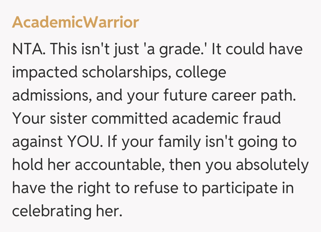 Comentariu de la AcademicWarrior