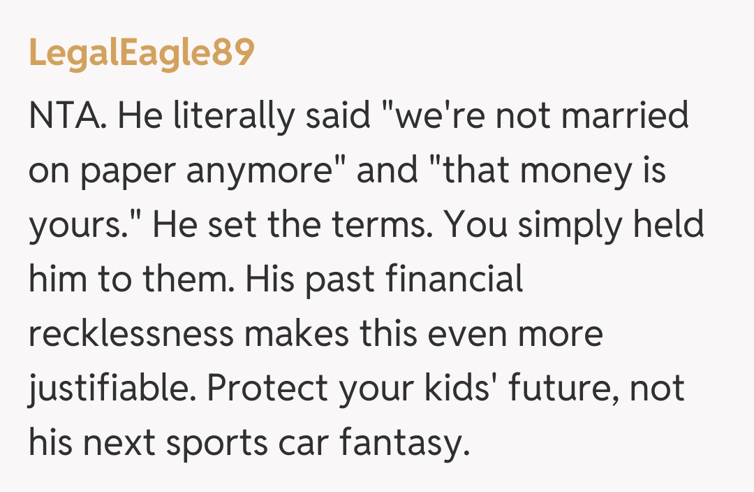 Comentariu de la LegalEagle89