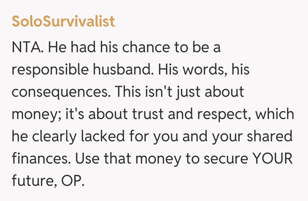 Comentariu de la SoloSurvivalist