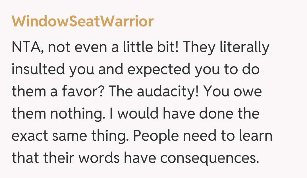 Comentariu de la WindowSeatWarrior