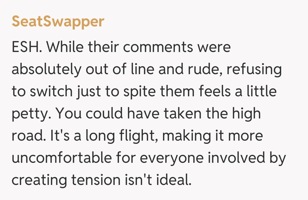 Comentariu de la SeatSwapper