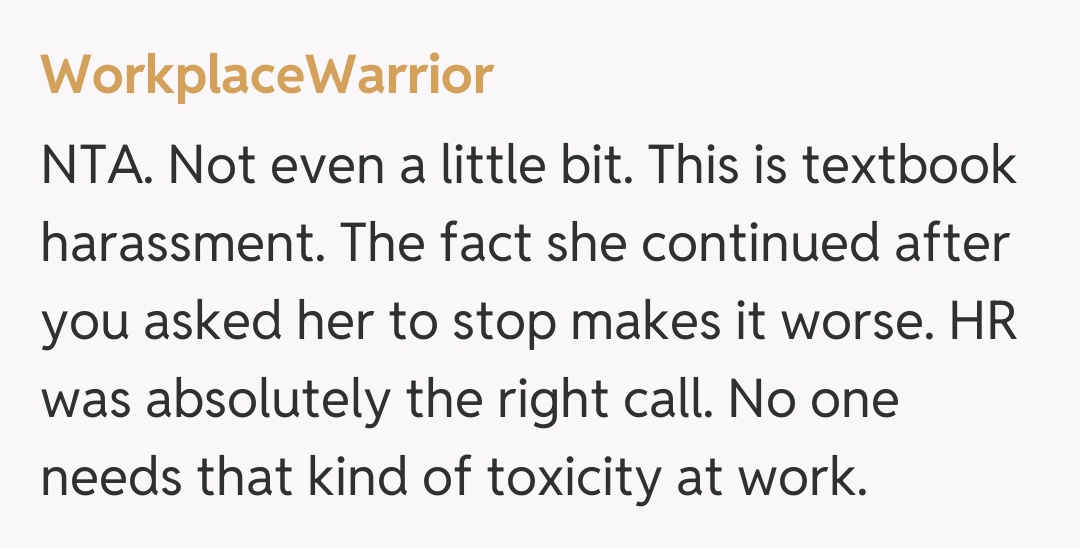 Comentariu de la WorkplaceWarrior