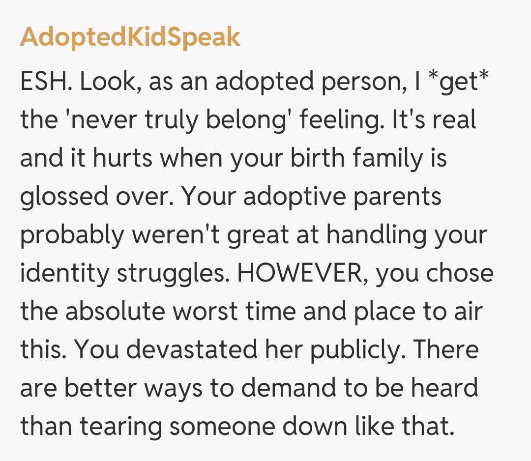 Comentariu de la AdoptedKidSpeak