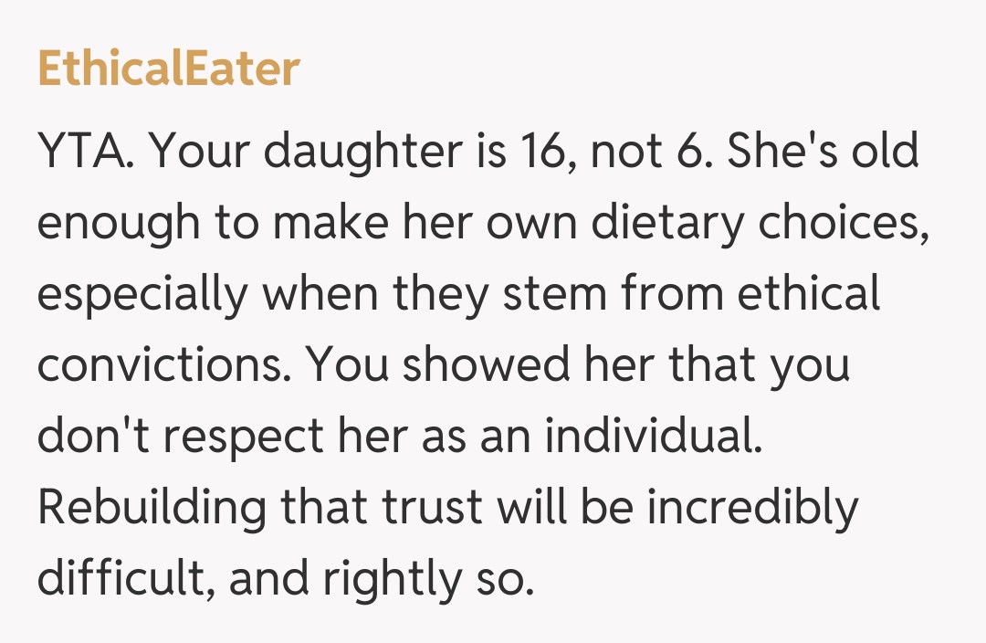 Comentariu de la EthicalEater