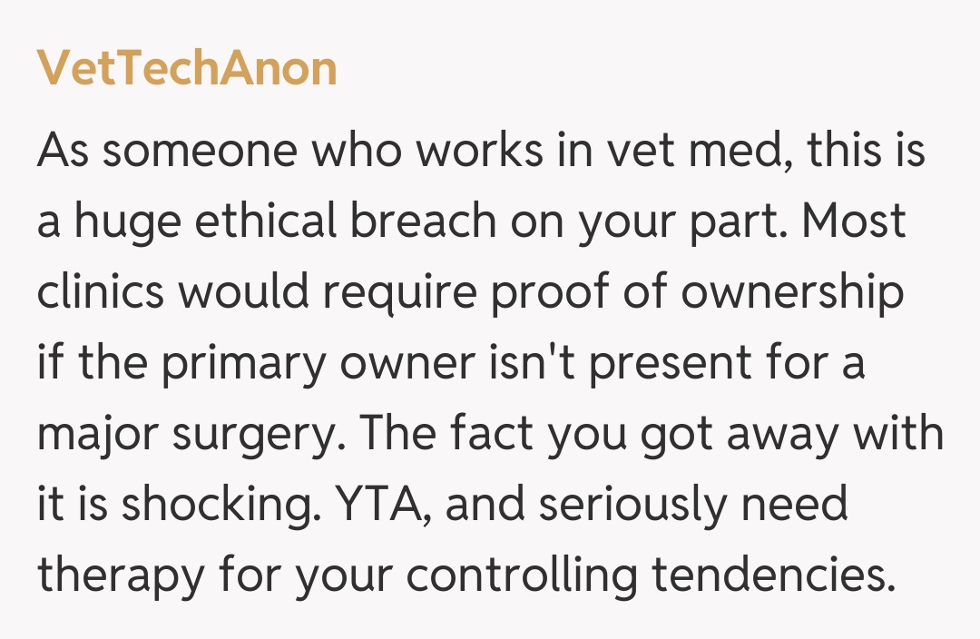 Comentariu de la VetTechAnon