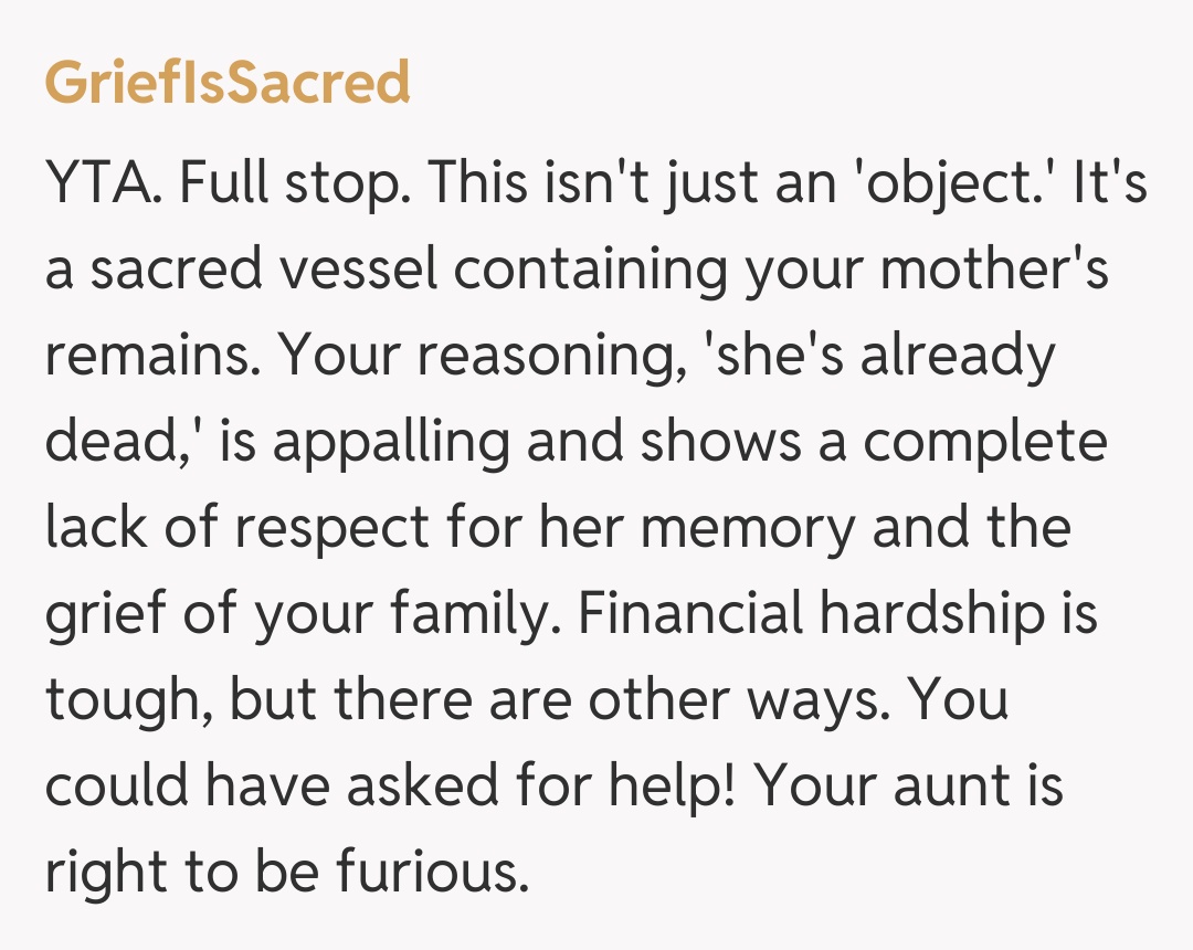 Comentariu de la GriefIsSacred