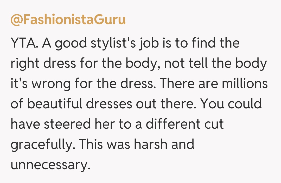 Comentariu de la @FashionistaGuru