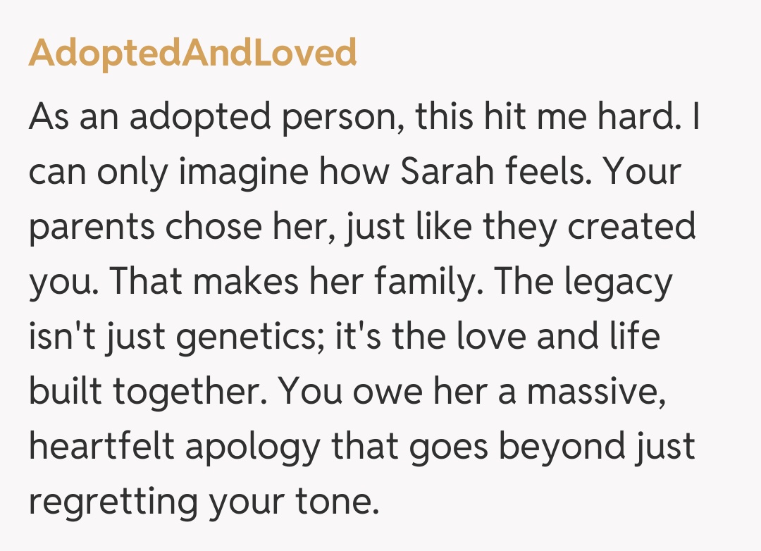 Comentariu de la AdoptedAndLoved
