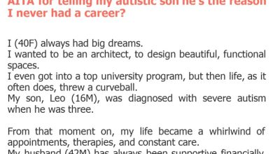 Photo of AITA for telling my autistic son he’s the reason I never had a career?