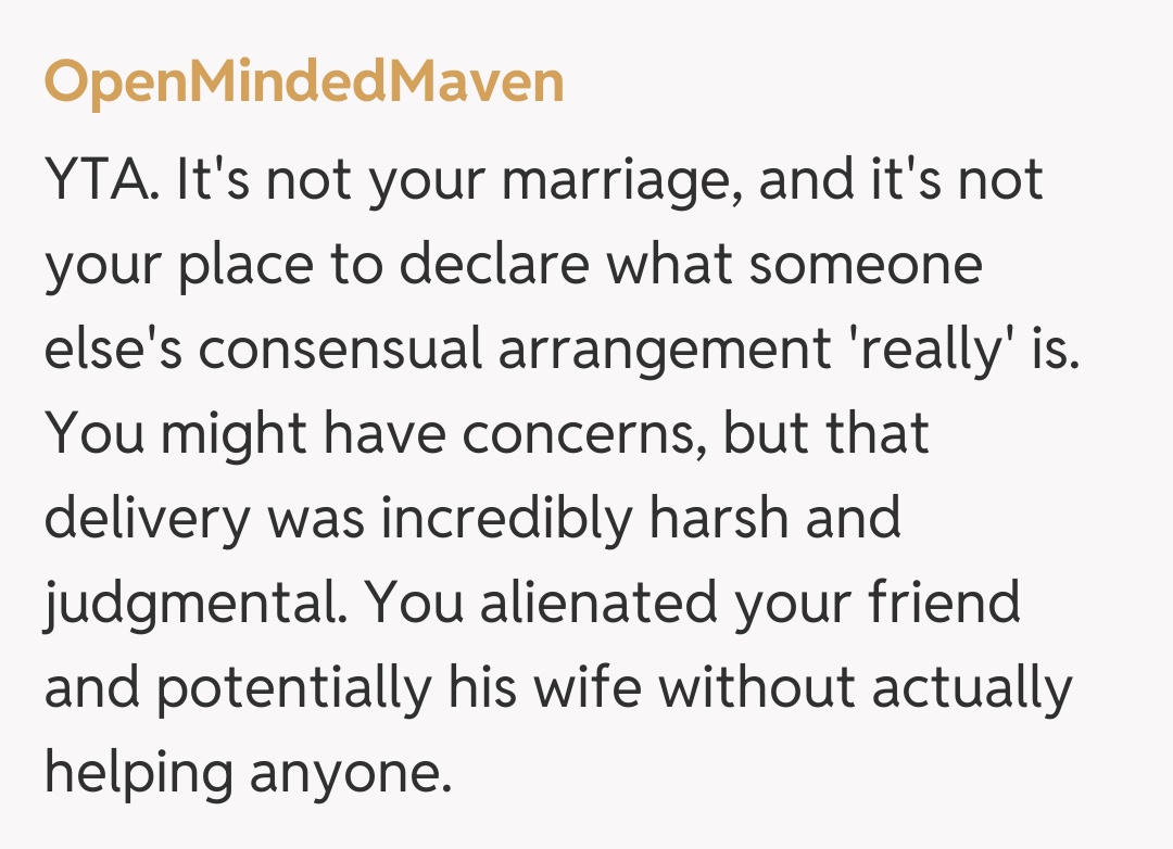 Comentariu de la OpenMindedMaven