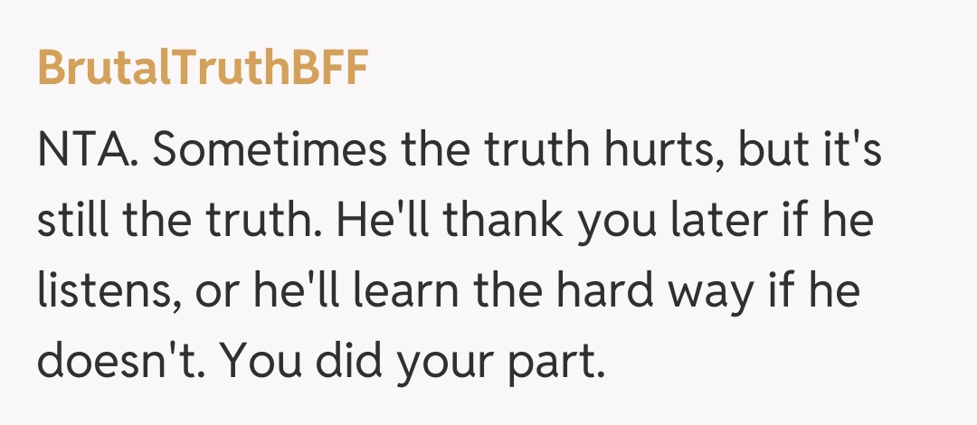 Comentariu de la BrutalTruthBFF