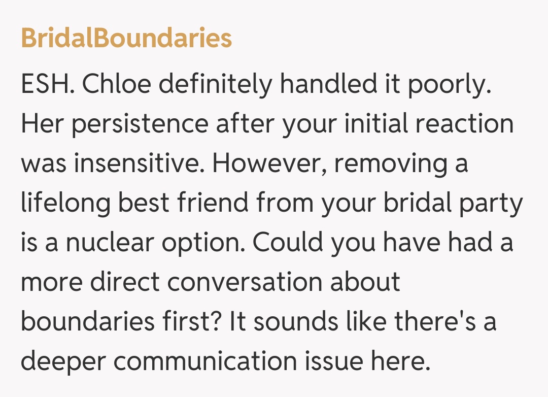 Comentariu de la BridalBoundaries