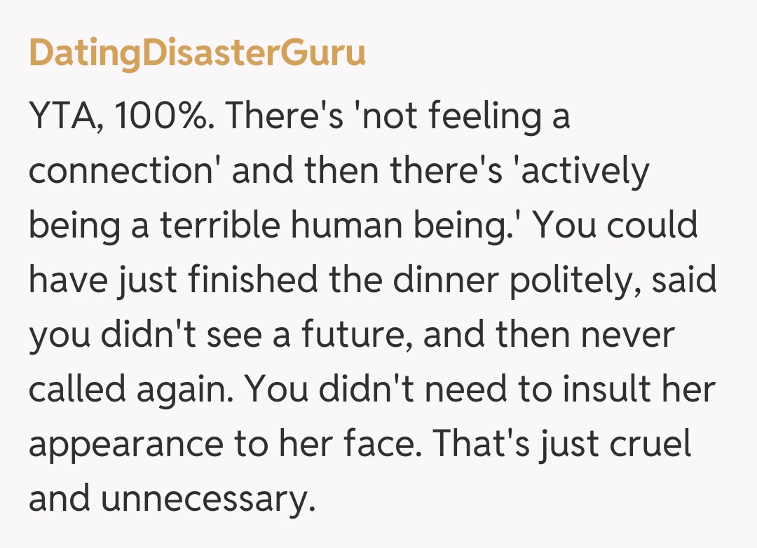 Comentariu de la DatingDisasterGuru