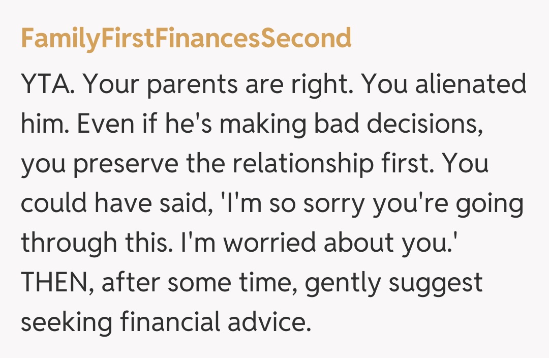 Comentariu de la FamilyFirstFinancesSecond