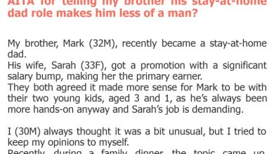 Photo of AITA for telling my brother his stay-at-home dad role makes him less of a man?