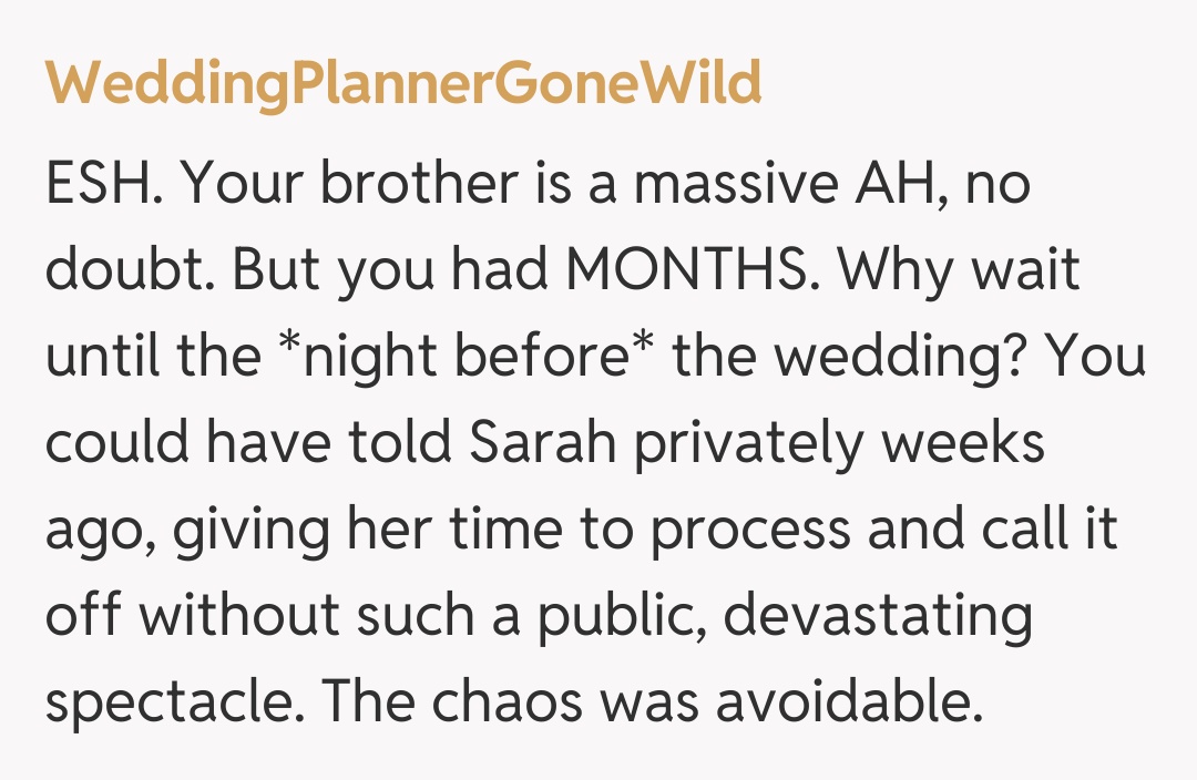 Comentariu de la WeddingPlannerGoneWild