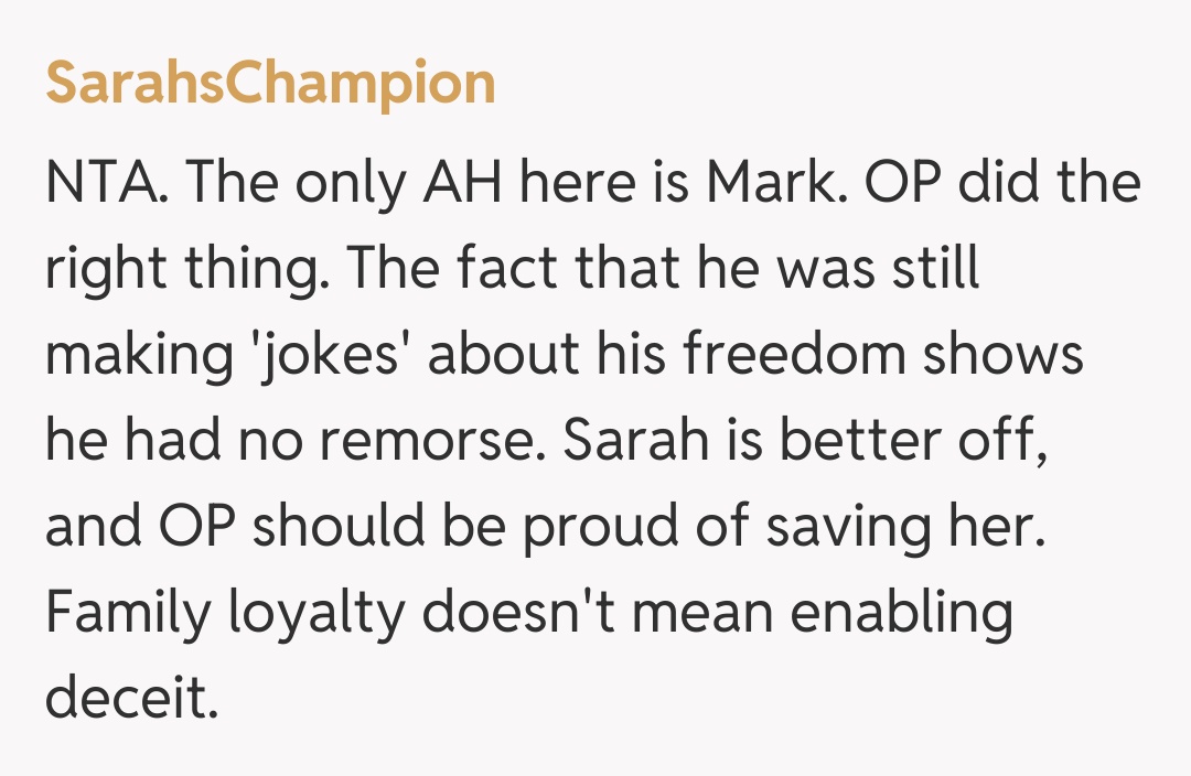 Comentariu de la SarahsChampion