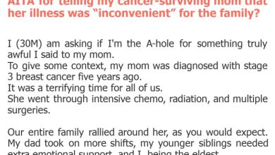 Photo of AITA for telling my cancer-surviving mom that her illness was “inconvenient” for the family?