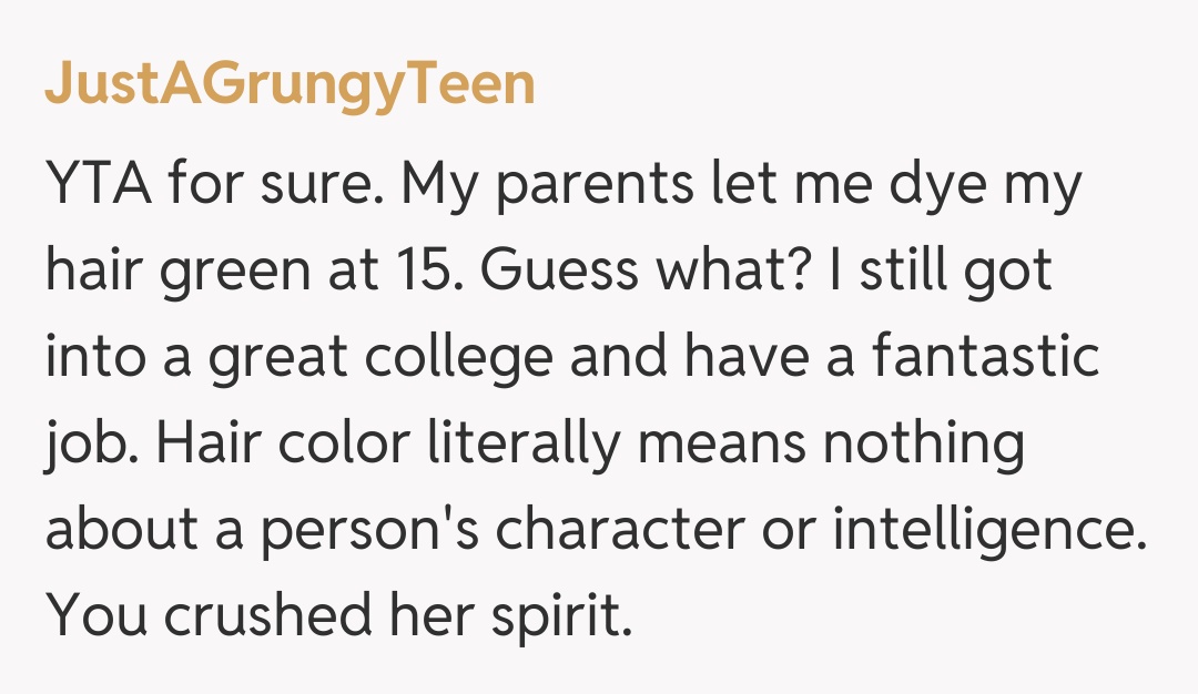 Comentariu de la JustAGrungyTeen