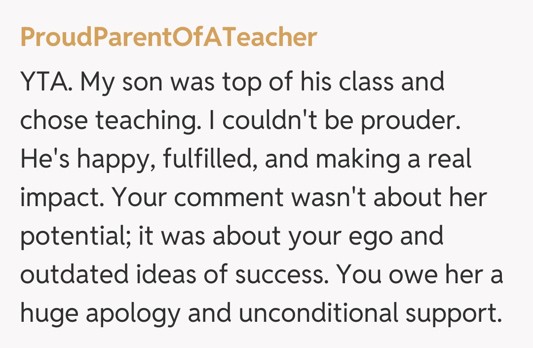 Comentariu de la ProudParentOfATeacher