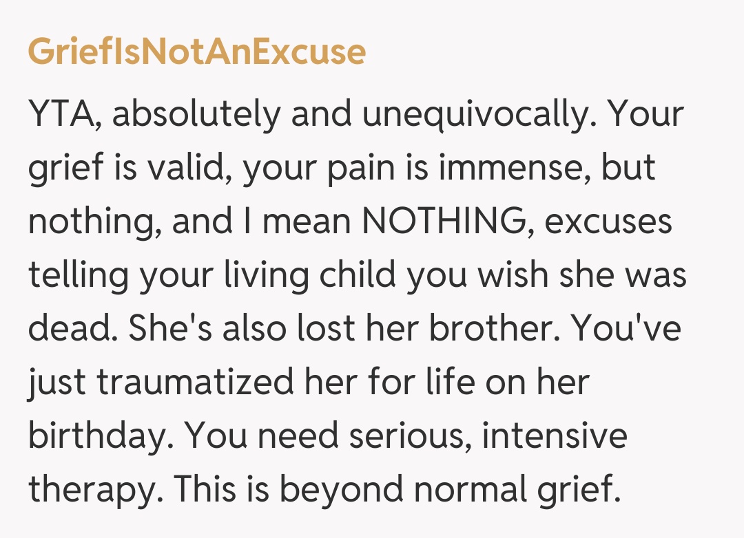 Comentariu de la GriefIsNotAnExcuse