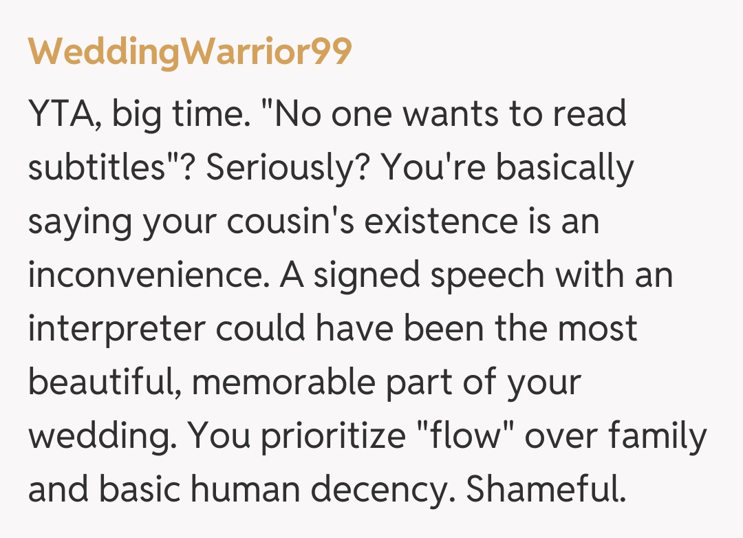 Comentariu de la WeddingWarrior99