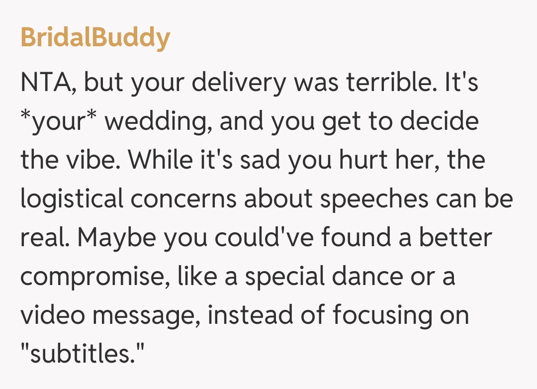 Comentariu de la BridalBuddy