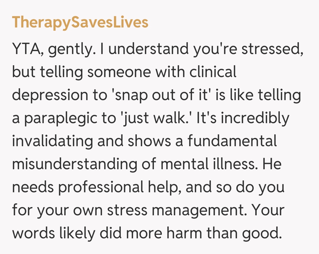 Comentariu de la TherapySavesLives