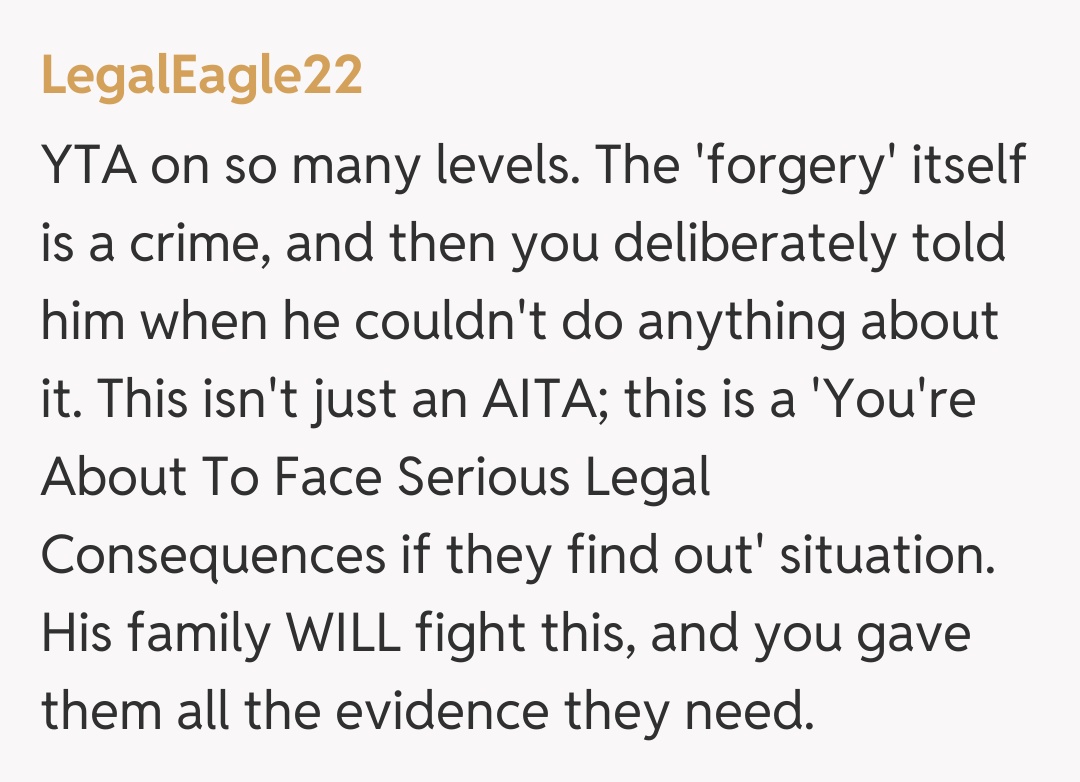 Comentariu de la LegalEagle22