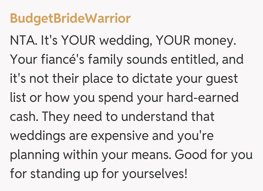 Comentariu de la BudgetBrideWarrior