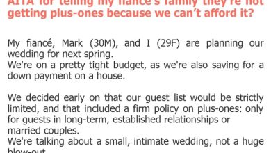 Photo of AITA for telling my fiancé’s family they’re not getting plus-ones because we can’t afford it?