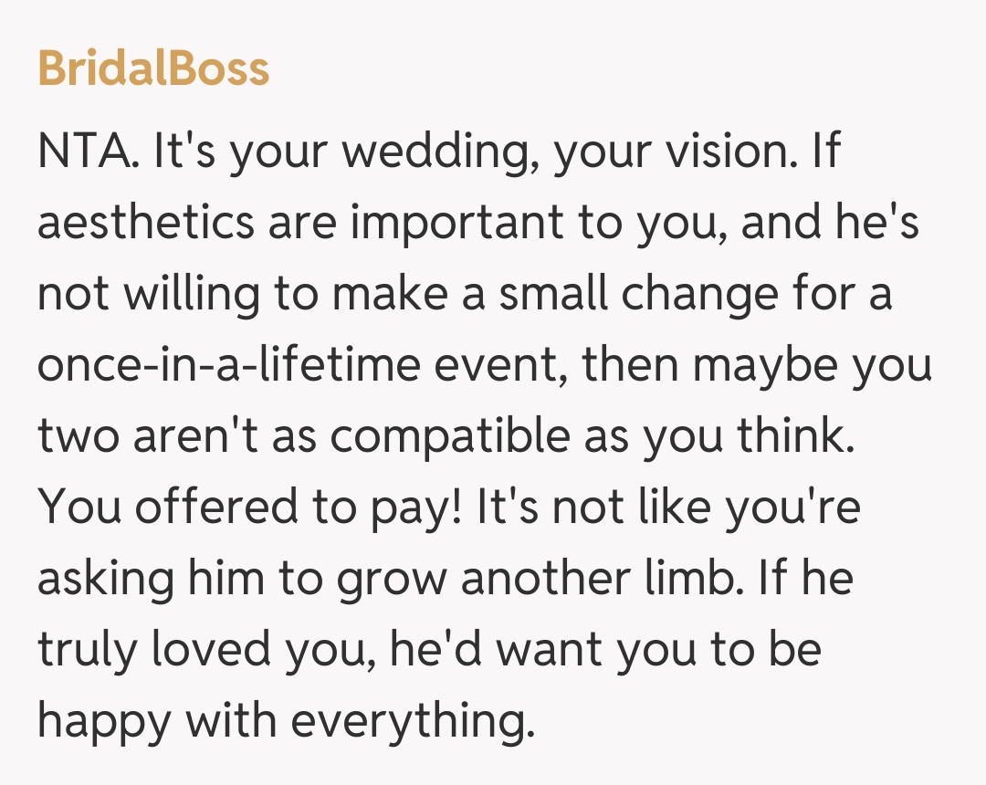 Comentariu de la BridalBoss