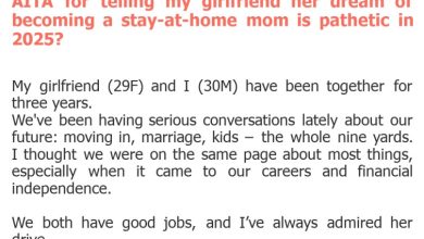 Photo of AITA for telling my girlfriend her dream of becoming a stay-at-home mom is pathetic in 2025?
