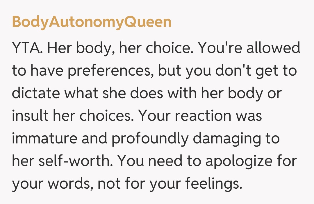 Comentariu de la BodyAutonomyQueen