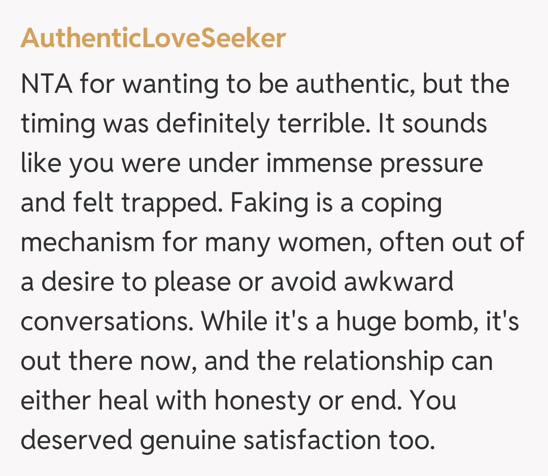 Comentariu de la AuthenticLoveSeeker