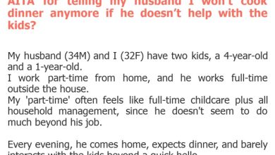 Photo of AITA for telling my husband I won’t cook dinner anymore if he doesn’t help with the kids?